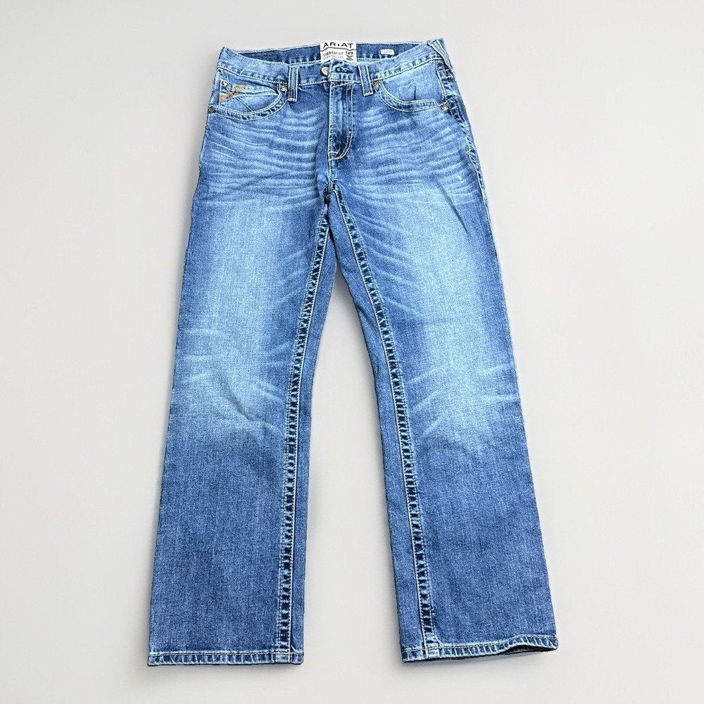 Ariat M5 Straight Fit Straight Leg Mens 32x30 Denim Jeans Western Workwear Light